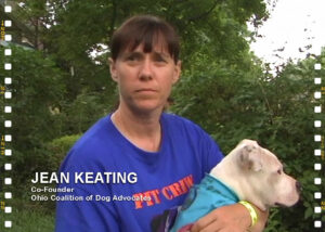 Jean Keating, founder of Ohio Coalition of Dog Advocates, with her dog Wendy, interviewed on June 5, 2010